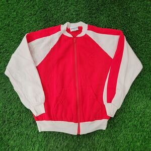 Vintage 80s MOD Colorblock Track Jacket Medium 21x23 Baggy